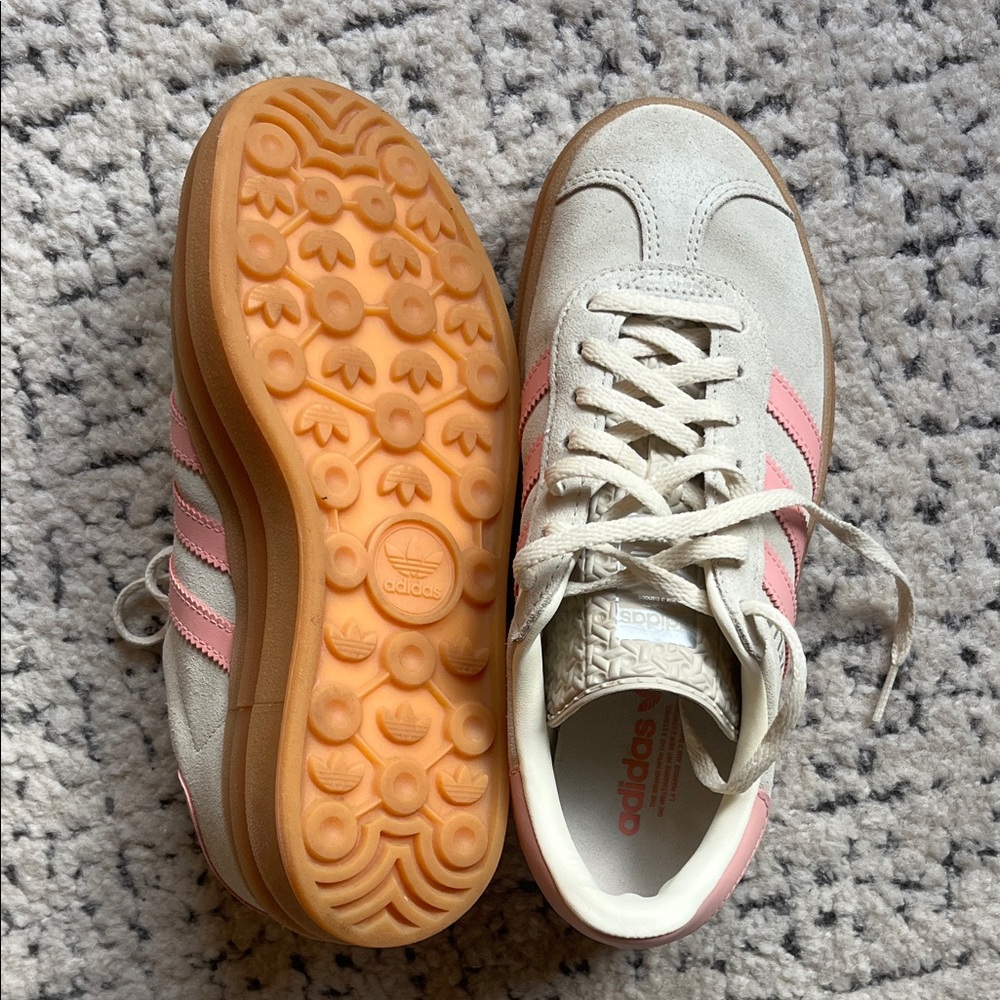 Adidas Cream and Pink Platform Sneakers - Picture 5 of 7